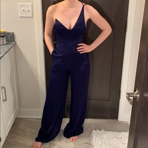 Revolve Blue One Shoulder Jumpsuit (h:ours)